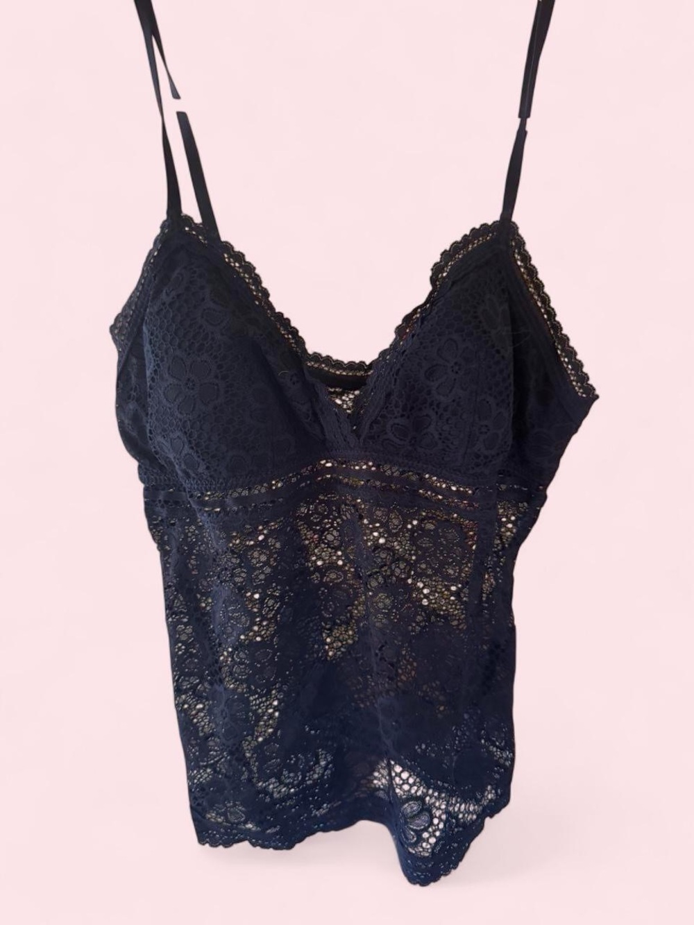 American eagle Lace Cami Tank Top - navy